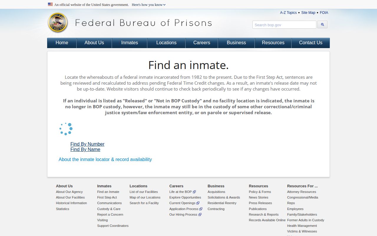 Matagorda County federal inmate release result fields